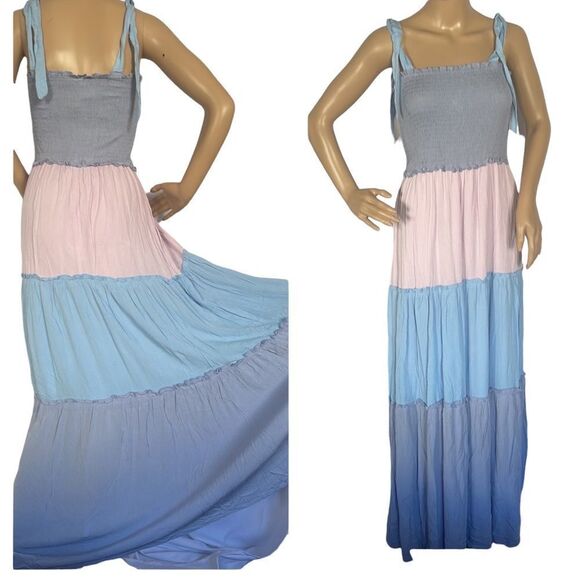 Multi-Color Block Ruffle Detail dress - Picture 1 of 11